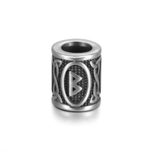 Berkana Rune Steel Bead