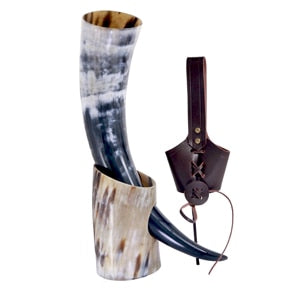 Black and White Viking Horn with Stand and Strap 1 Black and White Viking Horn with Stand and Strap