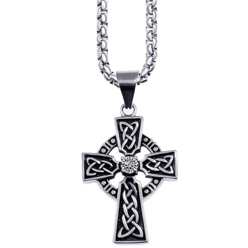 Celtic Cross Necklace with Centre Stone 1 Celtic Cross Necklace with Centre Stone