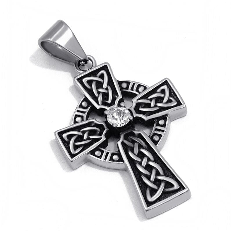 Celtic Cross Necklace with Centre Stone 2 Celtic Cross Necklace with Centre Stone - Image 2