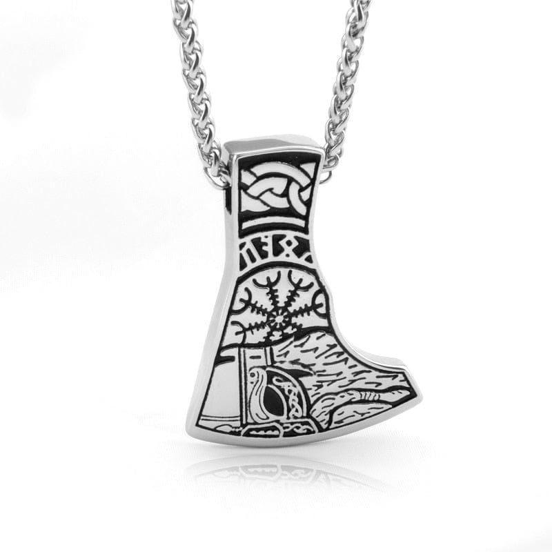 Engraved Axe Viking Necklace 1 Engraved Axe Viking Necklace