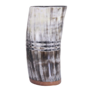 Engraved Ox Horn Cup