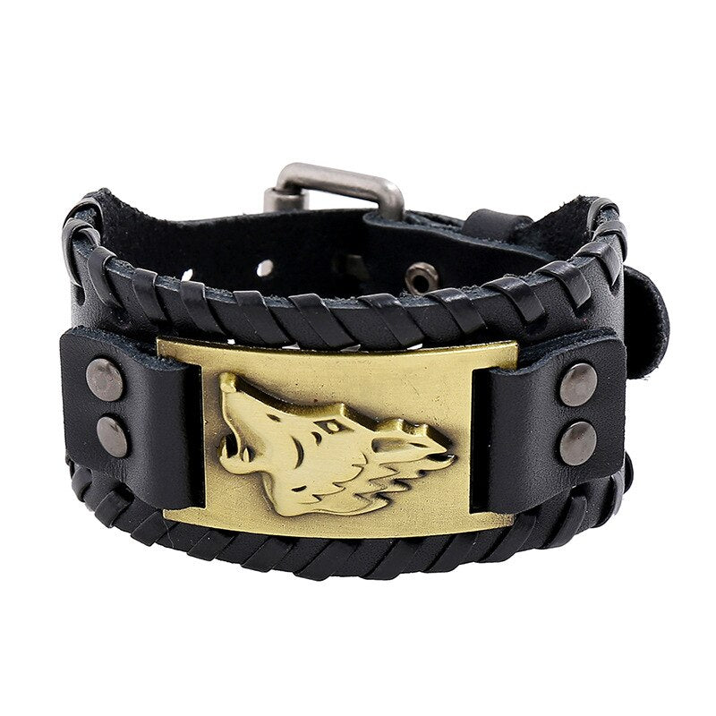 Fenrir Wolf Leather Cuff 3 Fenrir Wolf Leather Cuff - Image 3