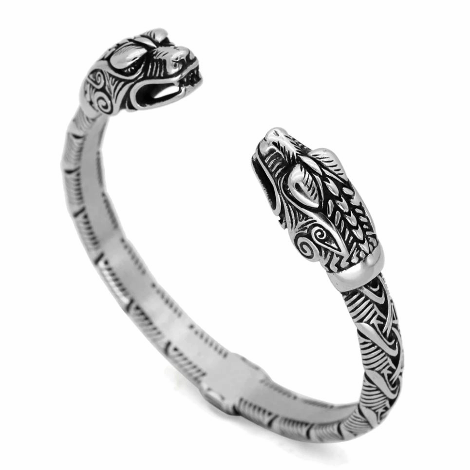 Fenris Wolf Bracelet in Stainless Steel 2 Fenris Wolf Bracelet in Stainless Steel - Image 2