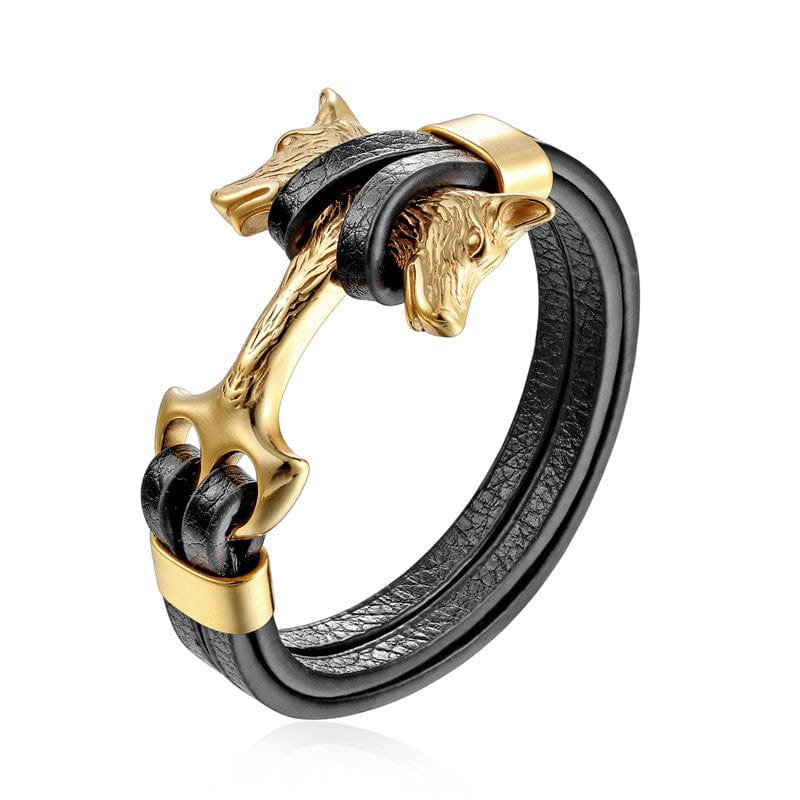 Geri and Freki Leather Bracelet 1 Geri and Freki Leather Bracelet