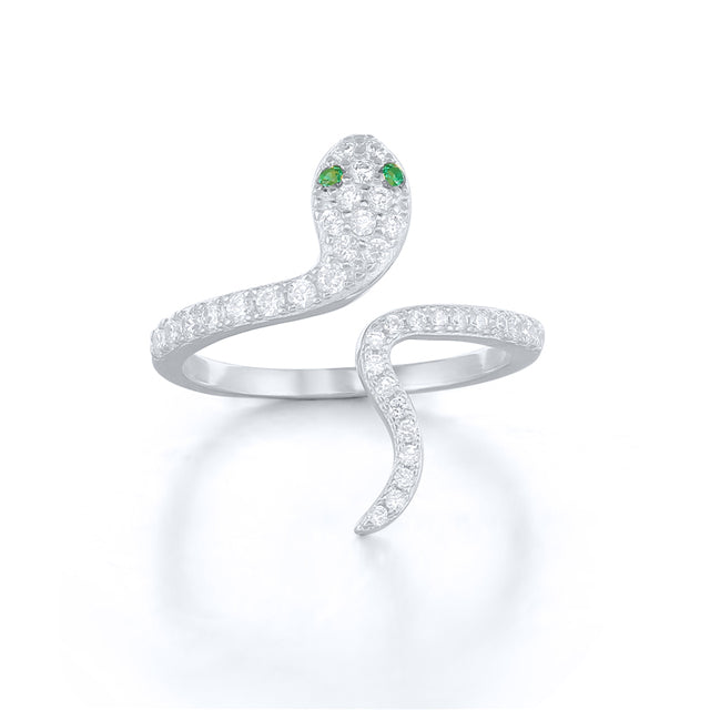 Gold-Plated Serpent Ring with Zirconia 1 Gold-Plated Serpent Ring with Zirconia