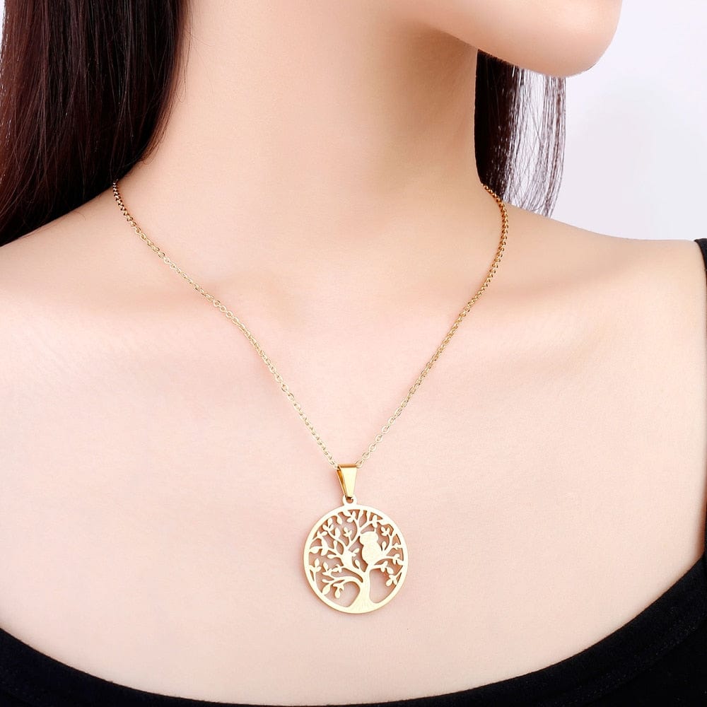 Gold-Tone Tree of Life Necklace 2 Gold-Tone Tree of Life Necklace - Image 2