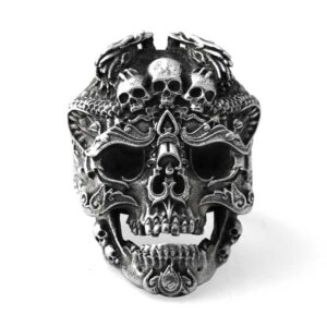 Heahmund Skull Ring in 925 Silver