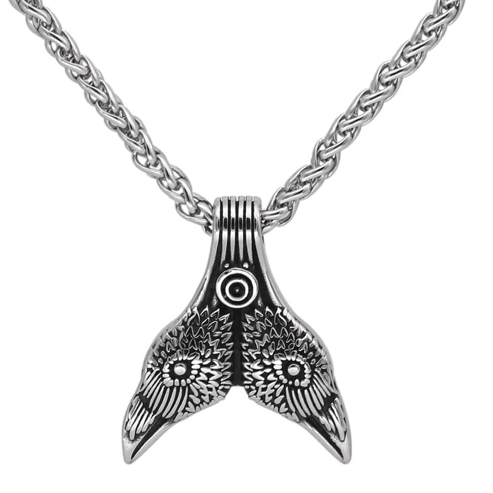 Hugin and Munin Necklace in Stainless Steel 1 Hugin and Munin Necklace in Stainless Steel