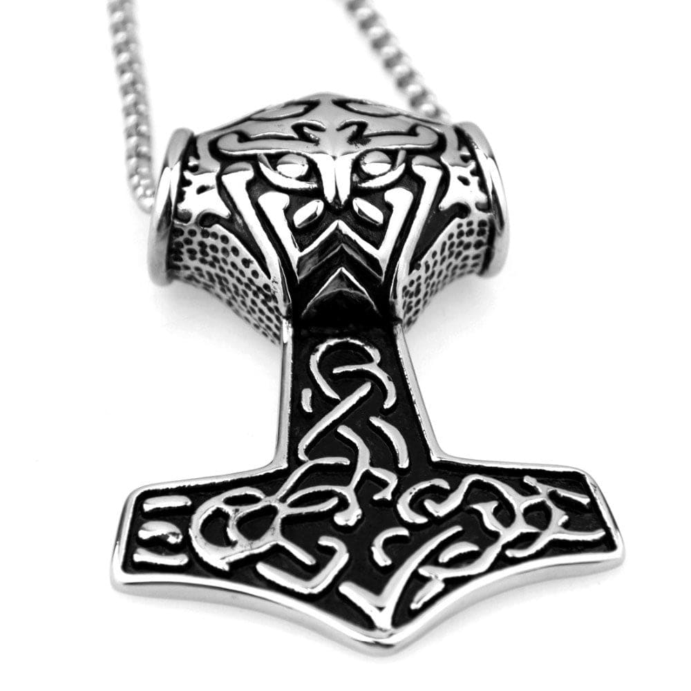 Large Mjolnir Pendant in Stainless Steel 1 Large Mjolnir Pendant in Stainless Steel
