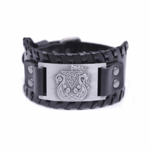 Longship Leather Viking Bracelet