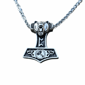 Mjolnir and Bear Viking Necklace