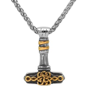 Mjolnir Hammer Necklace in Stainless Steel