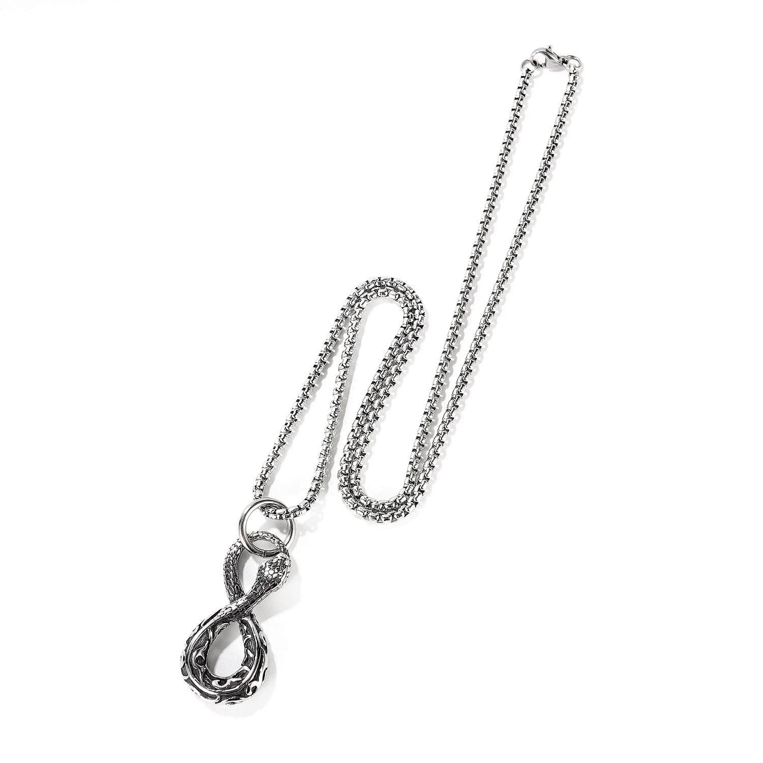 Ouroboros Serpent Necklace in Steel 2 Ouroboros Serpent Necklace in Steel - Image 2