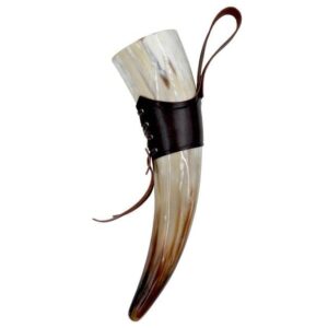 Polished Viking Drinking Horn with Tie
