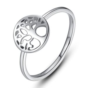 Slim Tree of Life Ring in 925 Silver