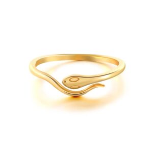 Gold Serpent Band Ring (Silver)