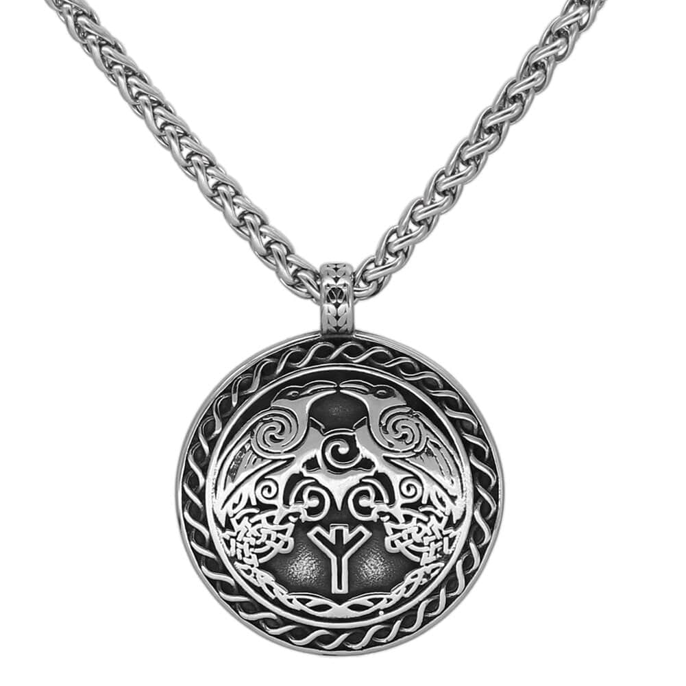 Hugin and Munin Pendant in Stainless Steel - The Wisdom of the Divine Birds 1 Hugin and Munin Pendant in Stainless Steel - The Wisdom of the Divine Birds