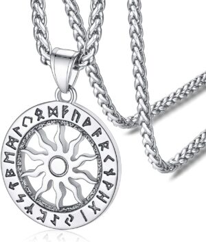 Runic Sun Necklace in Stainless Steel