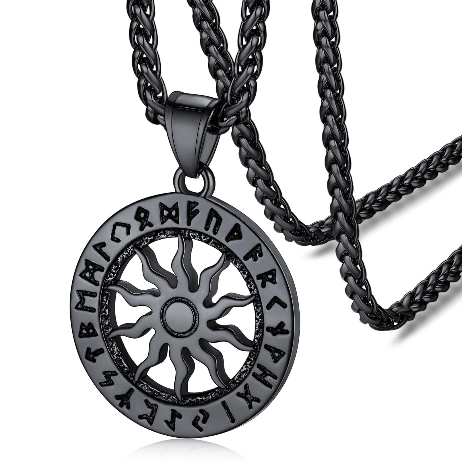 Runic Sun Necklace in Stainless Steel 3 Runic Sun Necklace in Stainless Steel - Image 3