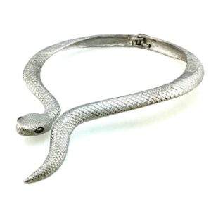Silver-Tone Serpent Choker Necklace