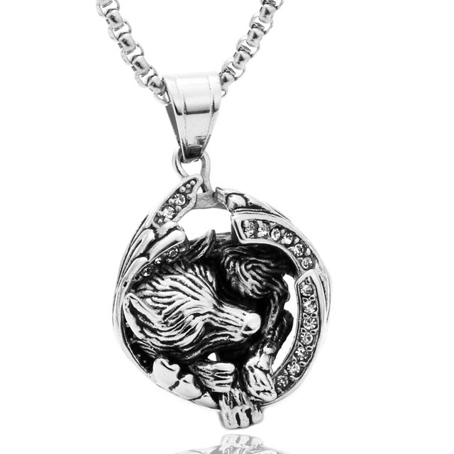 Sleeping Wolf Viking Necklace 1 Sleeping Wolf Viking Necklace