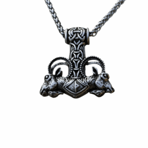 Tanngrisnir and Tanngnjostr Mjolnir Necklace