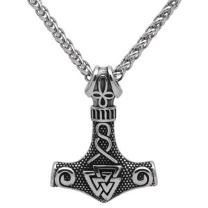 Thor's Hammer and Valknut Necklace
