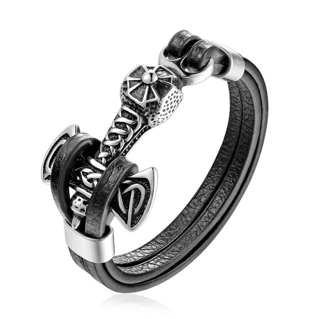 Thor's Hammer Leather Bracelet 1 Thor's Hammer Leather Bracelet