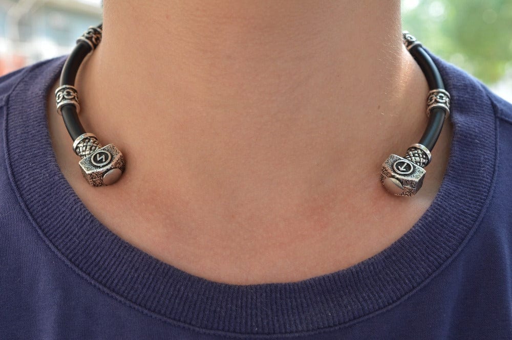 Tiwaz and Sigel Rune Torque Necklace 2 Tiwaz and Sigel Rune Torque Necklace - Image 2