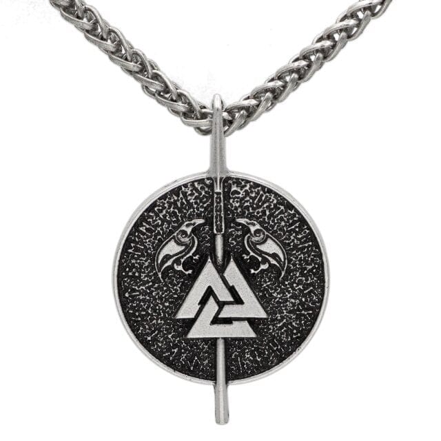 Valknut and Ravens Steel Pendant 1 Valknut and Ravens Steel Pendant