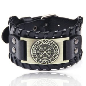 Vegvisir Braided Leather Bracelet