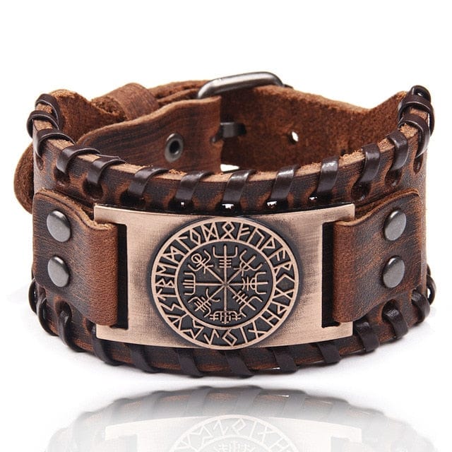 Vegvisir Braided Leather Bracelet 2 Vegvisir Braided Leather Bracelet - Image 2