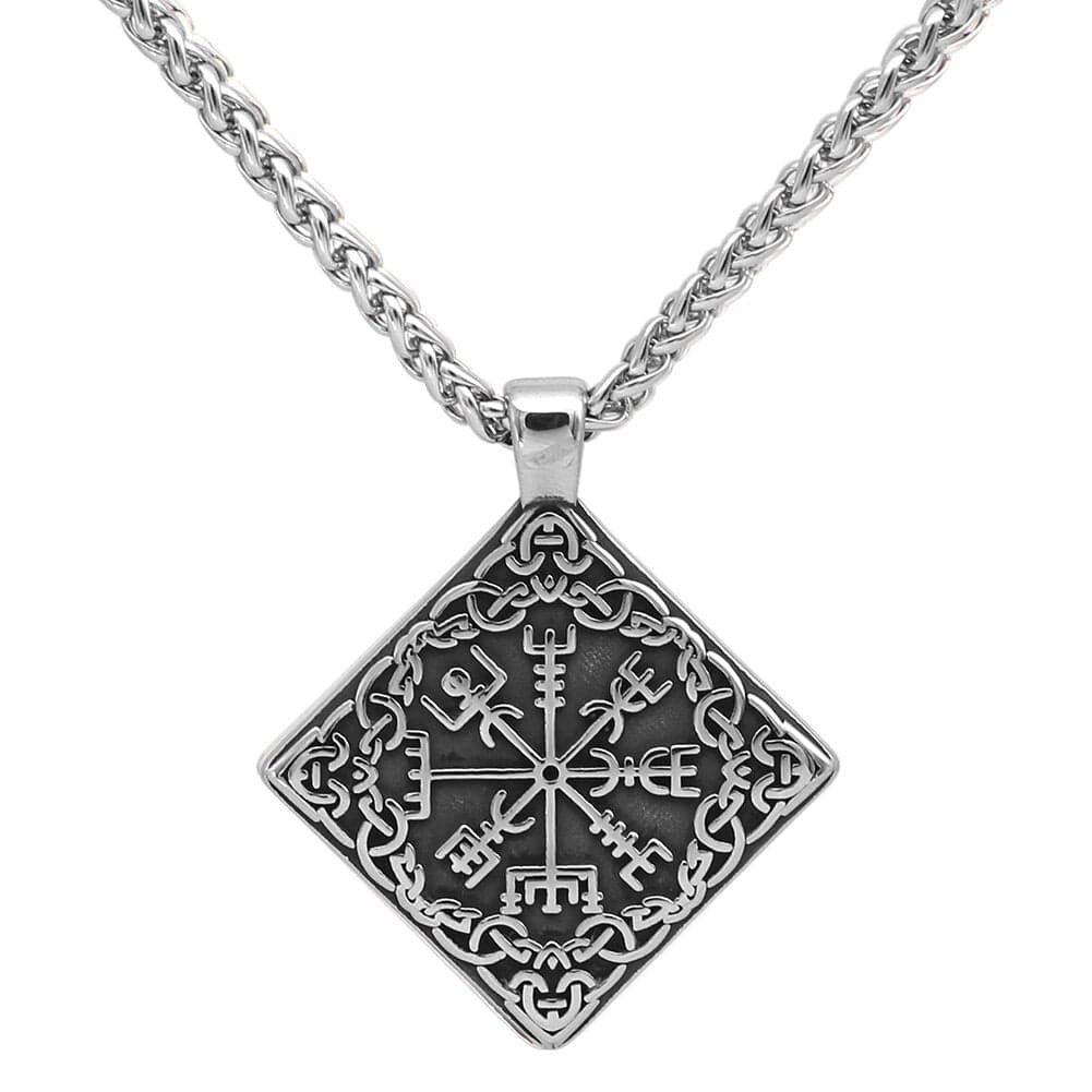 Vegvisir Symbol Necklace in Stainless Steel 1 Vegvisir Symbol Necklace in Stainless Steel