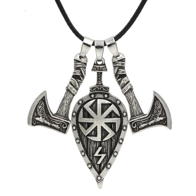 Viking Axe and Shield Necklace 1 Viking Axe and Shield Necklace