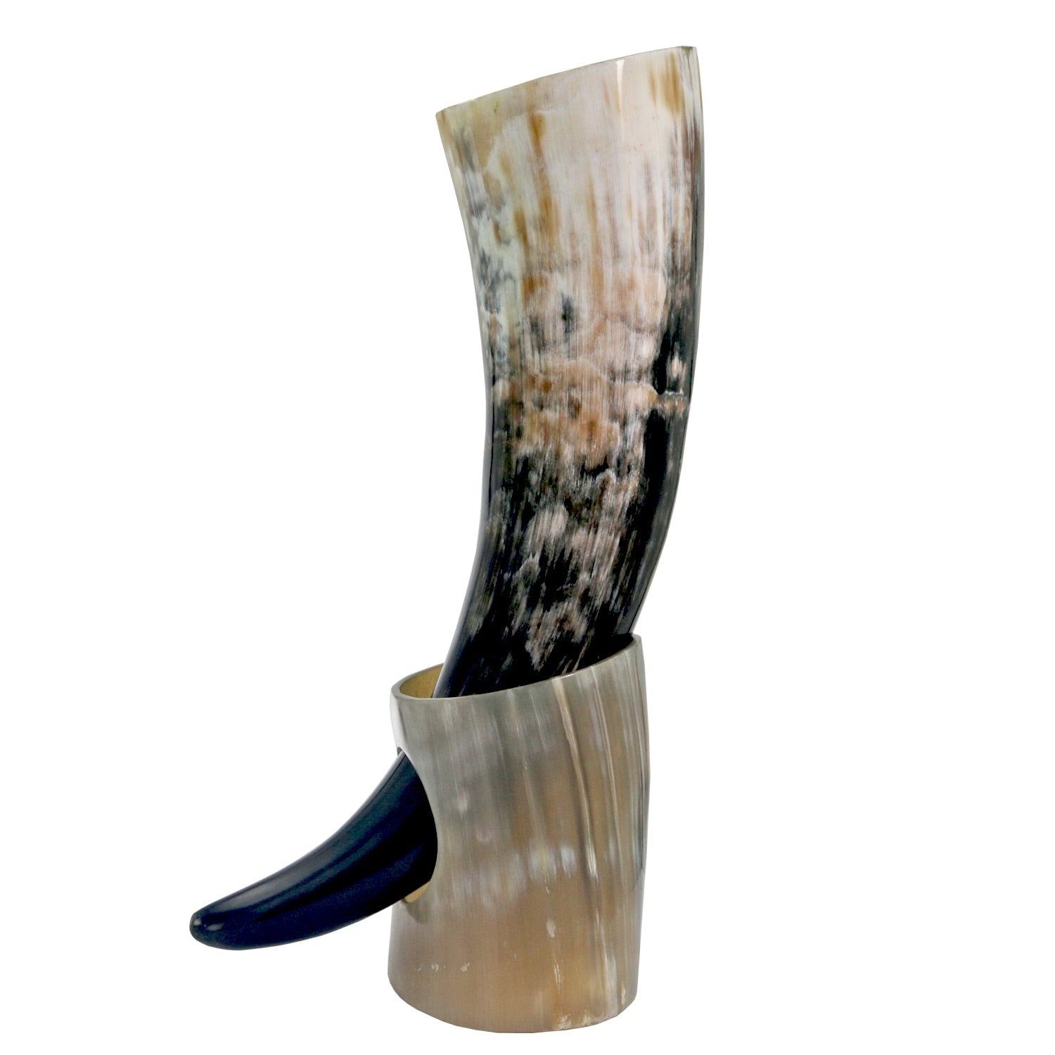 Viking Drinking Horn with White Stand 1 Viking Drinking Horn with White Stand