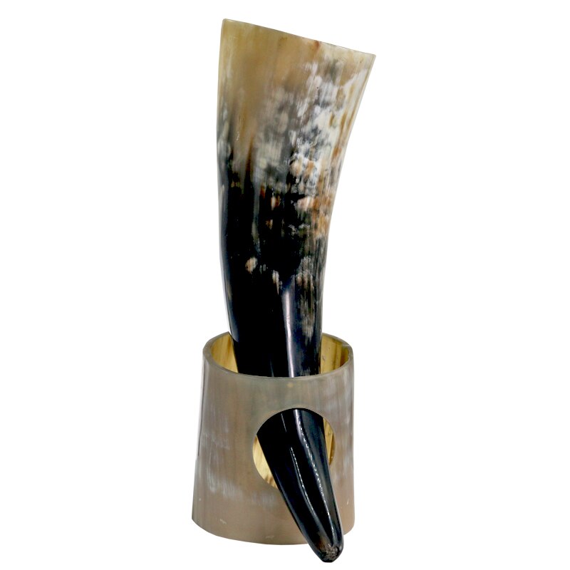Viking Drinking Horn with White Stand 4 Viking Drinking Horn with White Stand - Image 4