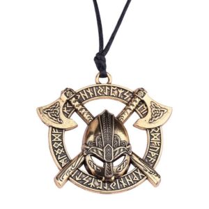 Warrior and Rune Pendant Necklace