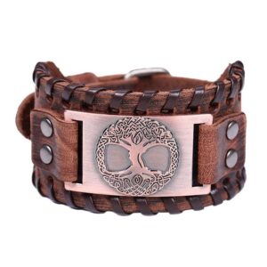 Yggdrasil Leather Viking Bracelet