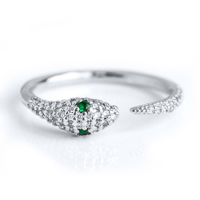 Zircon Serpent Ring in 925 Silver 1 Zircon Serpent Ring in 925 Silver