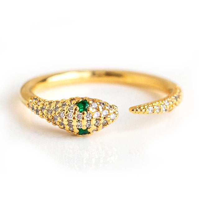 Zircon Serpent Ring in 925 Silver 2 Zircon Serpent Ring in 925 Silver - Image 2