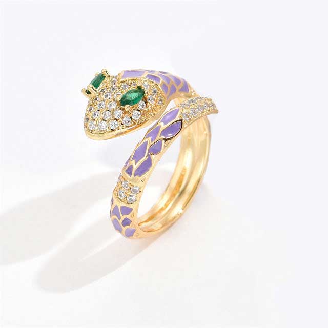 Serpent Colourful Zircon Ring 1 Serpent Colourful Zircon Ring