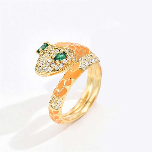 Serpent Colourful Zircon Ring 2 Serpent Colourful Zircon Ring - Image 2