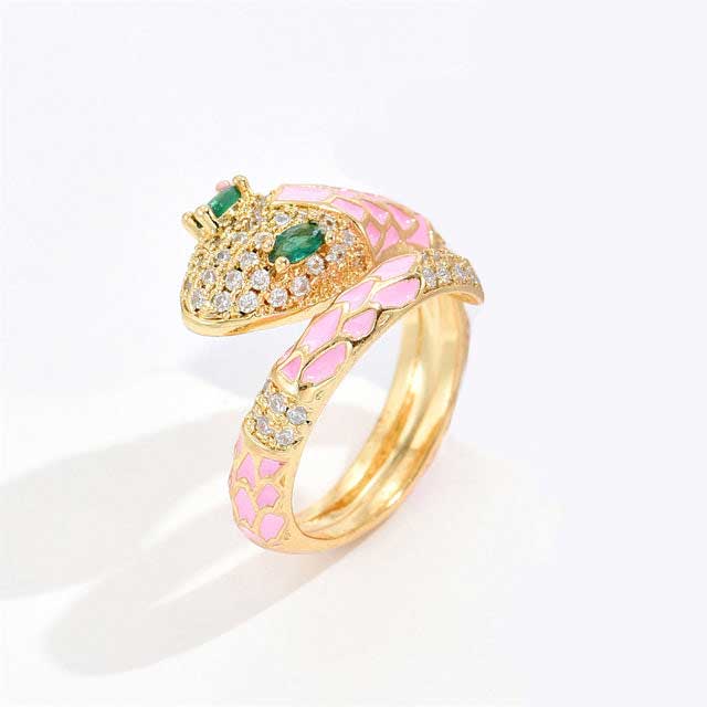 Serpent Colourful Zircon Ring 3 Serpent Colourful Zircon Ring - Image 3