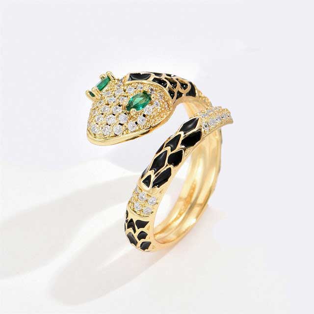 Serpent Colourful Zircon Ring 4 Serpent Colourful Zircon Ring - Image 4