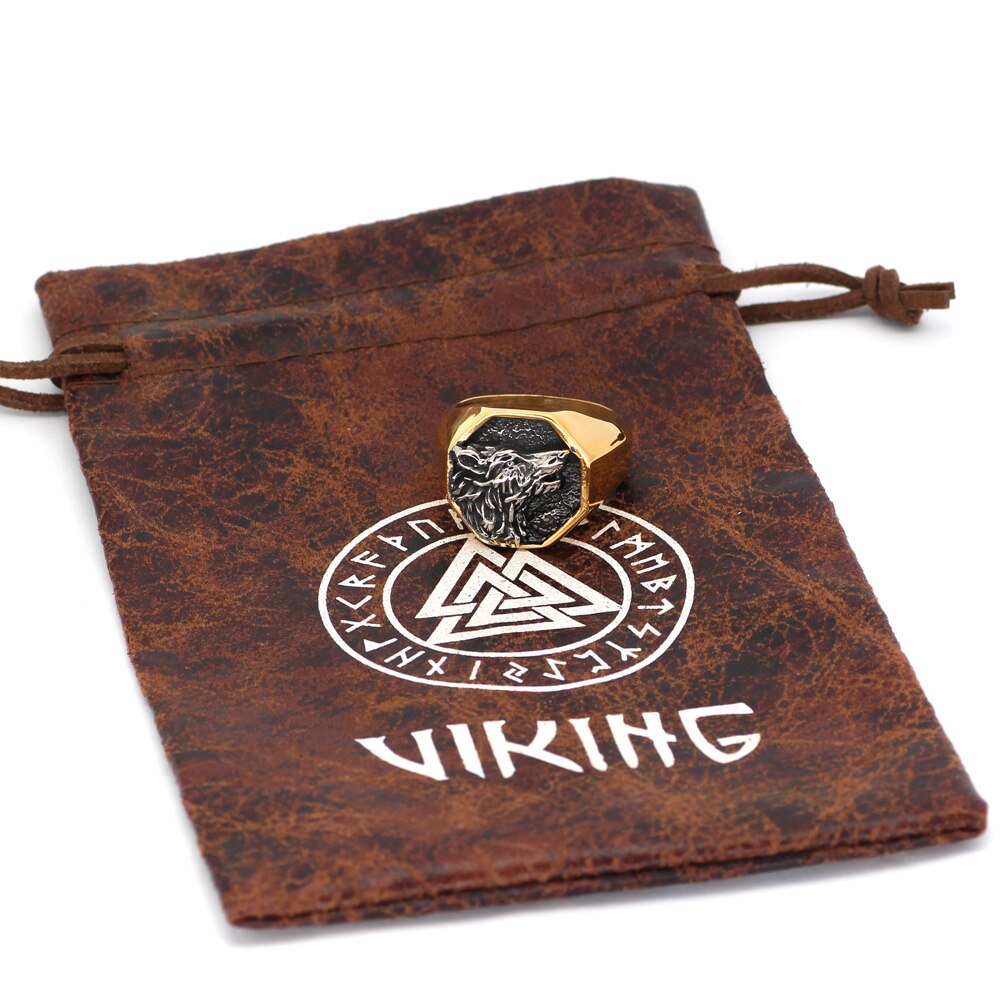 Viking Engraving Wolf Ring 3 Viking Engraving Wolf Ring - Image 3