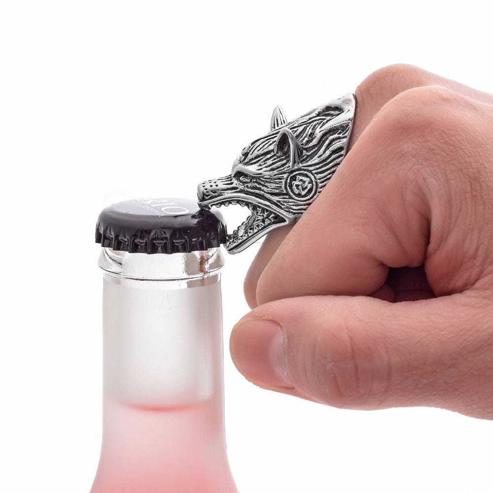 Viking Head Fenrir & Bottle Opener Ring 3 Viking Head Fenrir & Bottle Opener Ring - Image 3