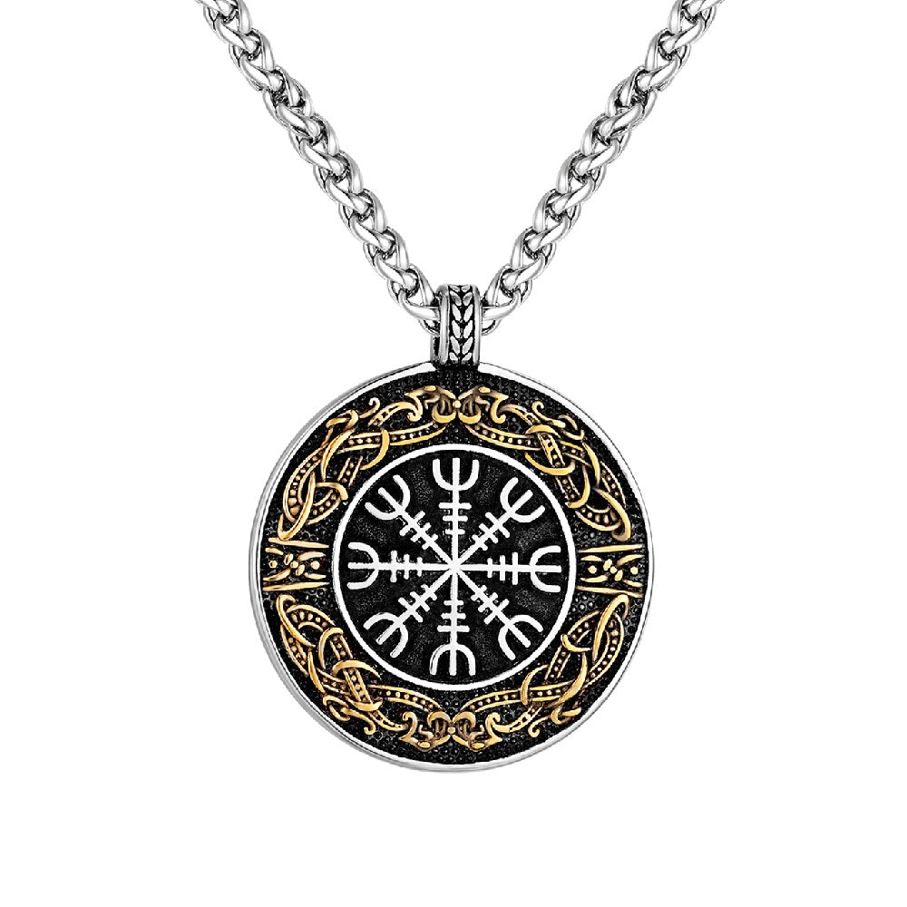 Viking Helm of Awe Stainless Steel Necklace 1 Viking Helm of Awe Stainless Steel Necklace