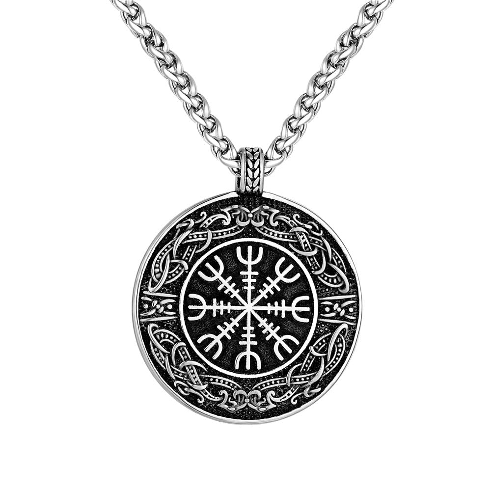 Viking Helm of Awe Stainless Steel Necklace 2 Viking Helm of Awe Stainless Steel Necklace - Image 2