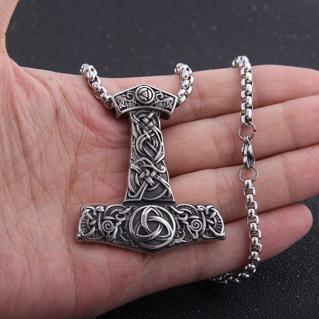 Viking Mjölnir Stainless Steel Necklace 2 Viking Mjölnir Stainless Steel Necklace - Image 2